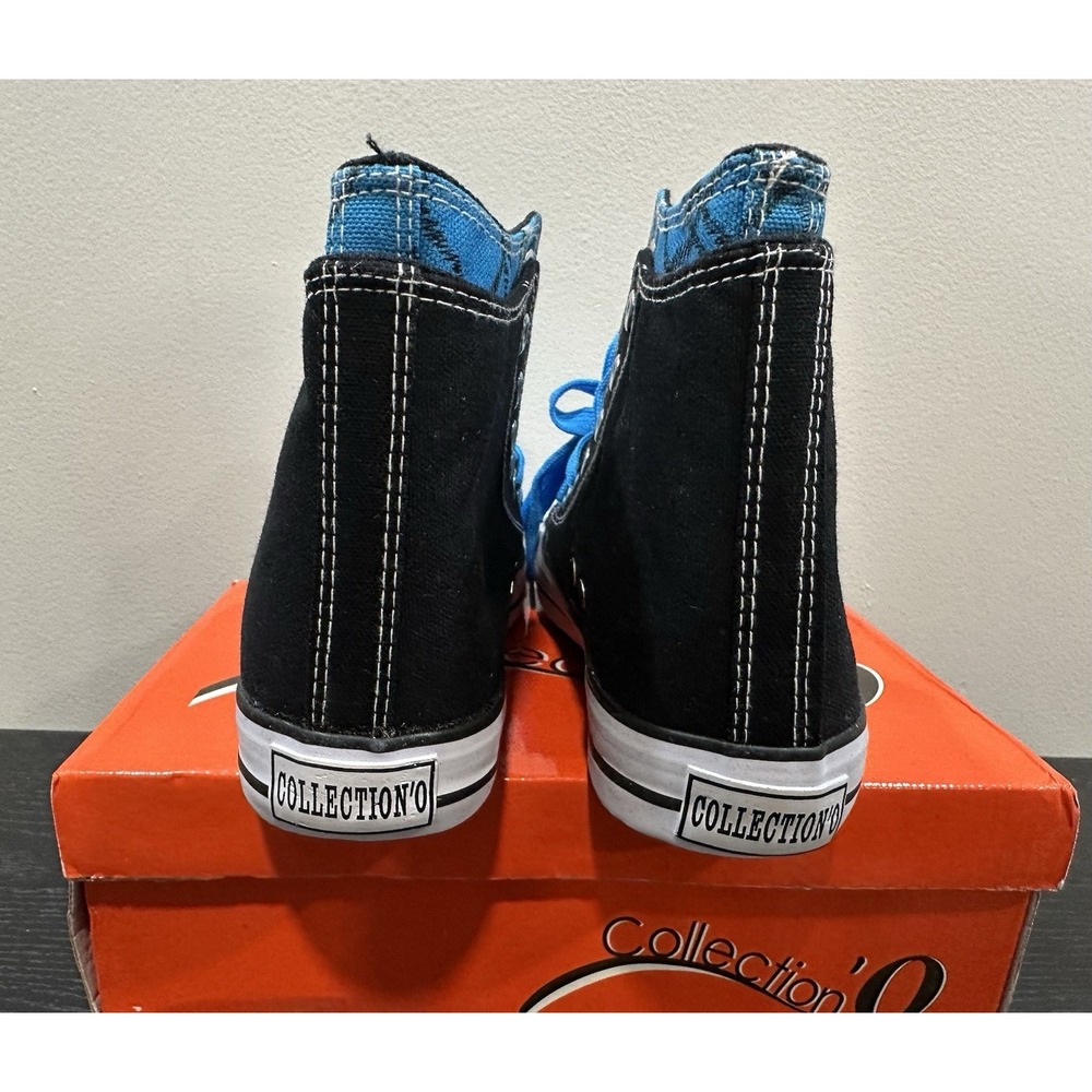 Women's Black & Blue High Top Sneakers - Canvas Shoes – Extra Laces NEW. - Picture 4 of 5